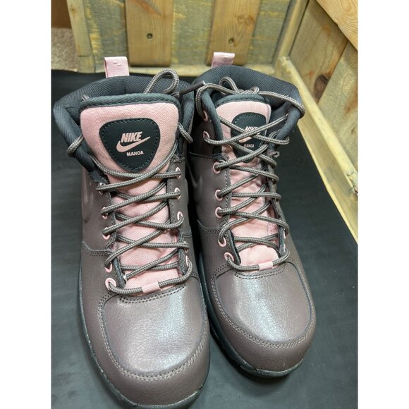 Nike Manoa Big Girls Lace-Up Hiking Boots 5.5Y Brown & Pink Leather Upper Durabl - Picture 3 of 9